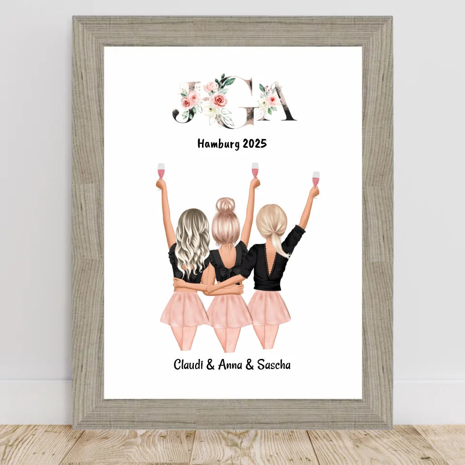 Poster mit Rahmen Beige 2