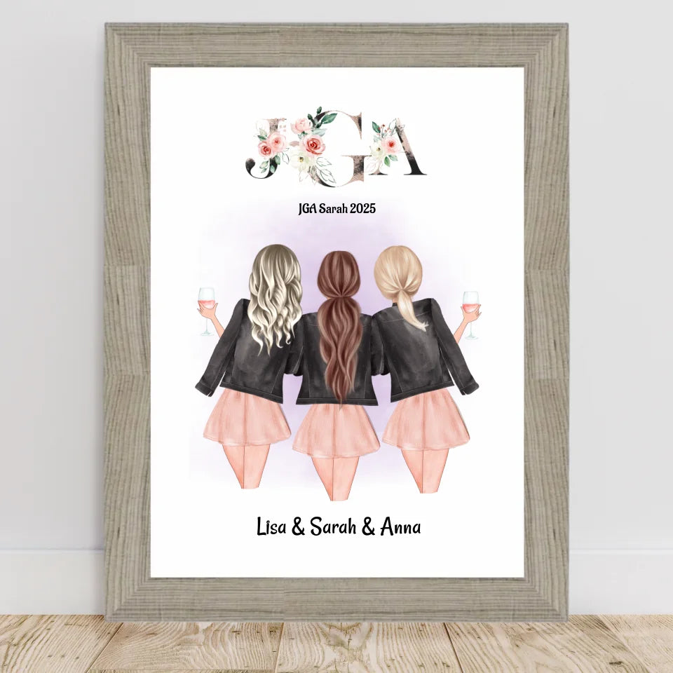 Poster mit Rahmen Beige 2