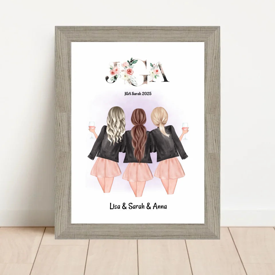 Poster mit Rahmen Beige 1