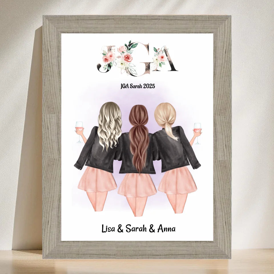 Poster mit Rahmen Beige 3