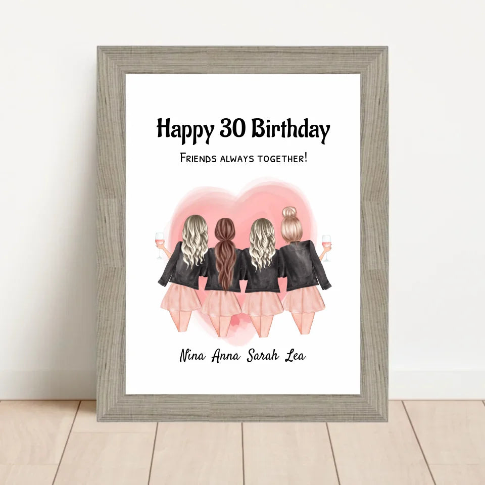 Poster mit Rahmen Beige 1