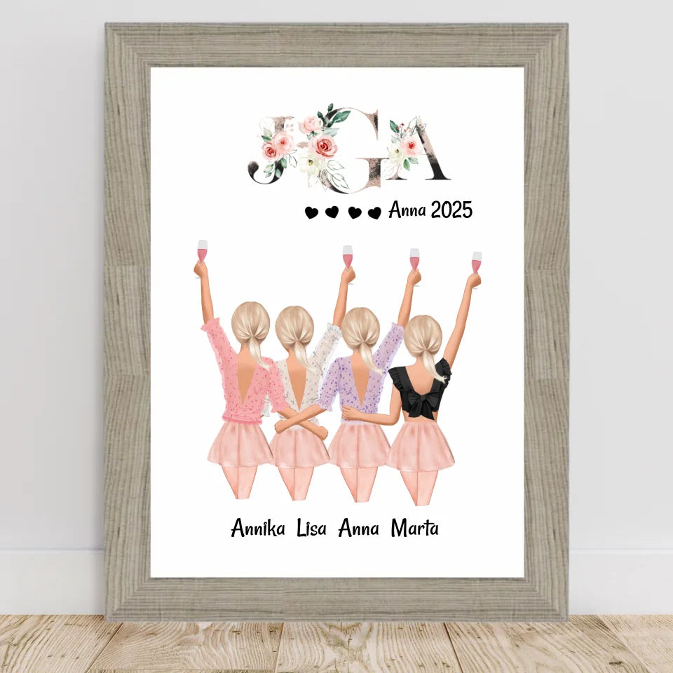 Poster mit Rahmen Beige 2
