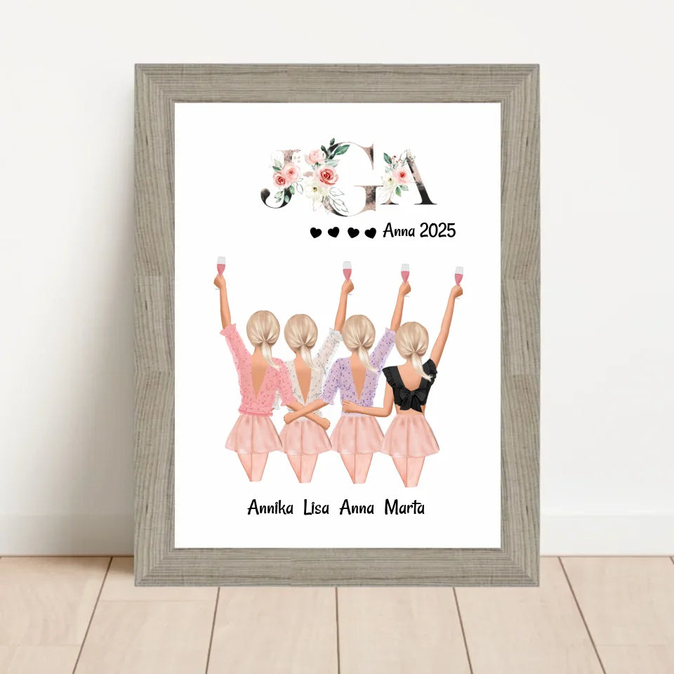 Poster mit Rahmen Beige 1