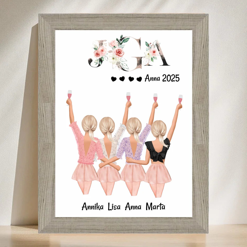 Poster mit Rahmen Beige 3