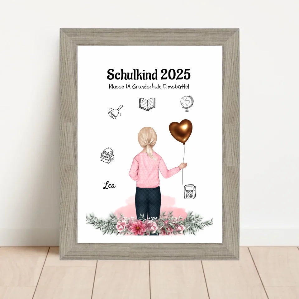 Poster mit Rahmen Beige 1