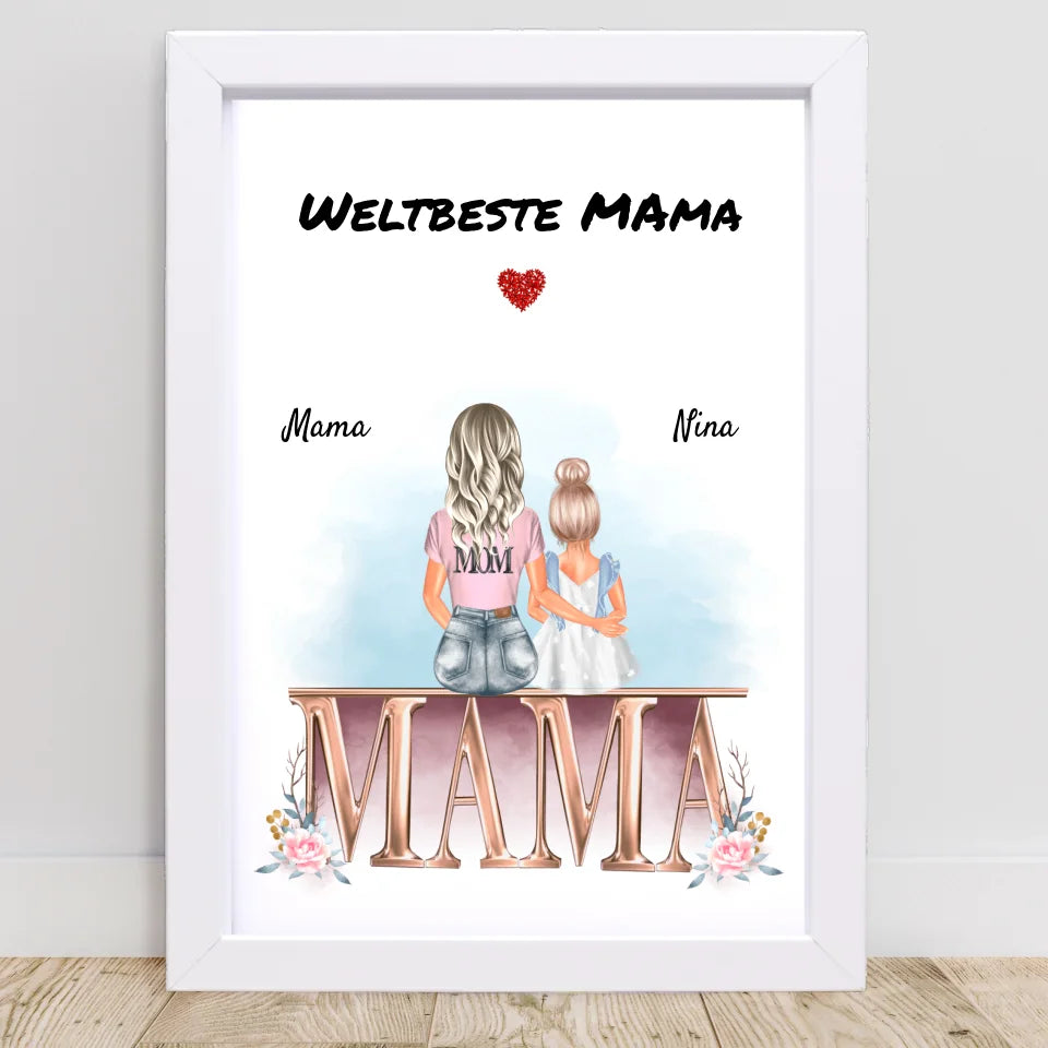 Poster mit Rahmen Weiß 2