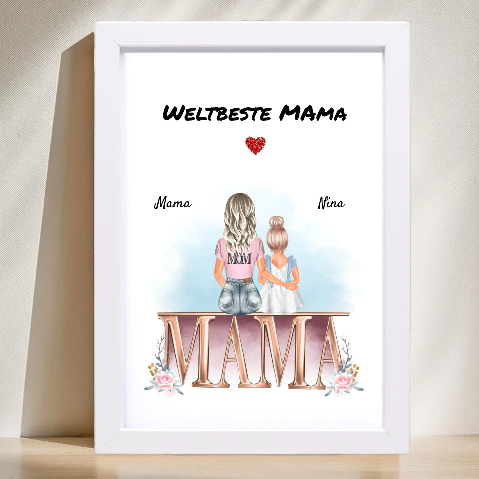 Poster mit Rahmen Weiß 1