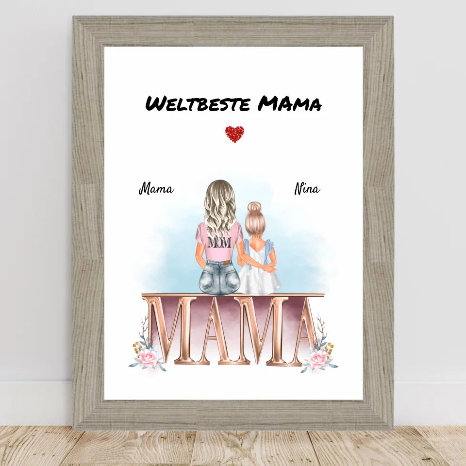 Poster mit Rahmen Beige 2