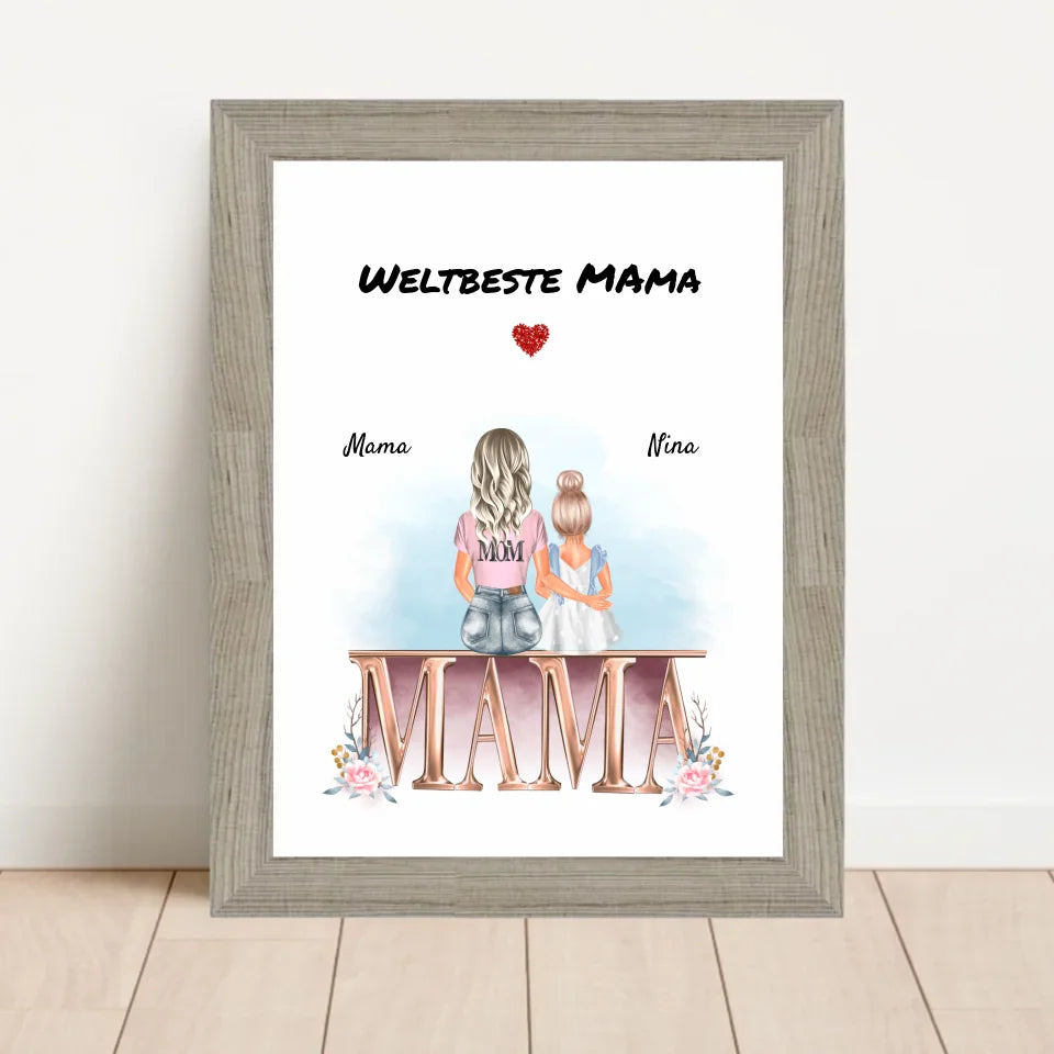 Poster mit Rahmen Beige 1