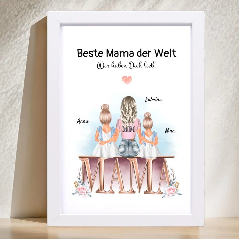 Poster mit Rahmen Weiß 1