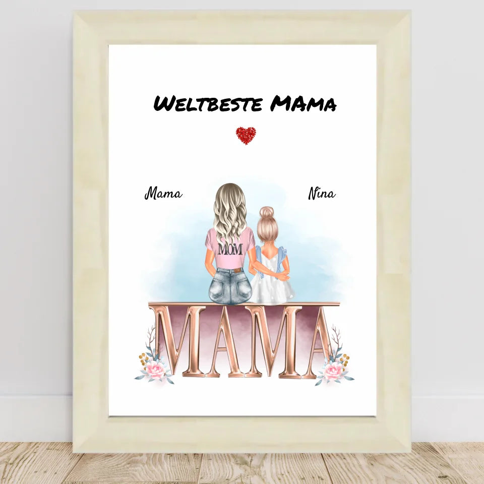 Poster mit Rahmen Hellholz 1
