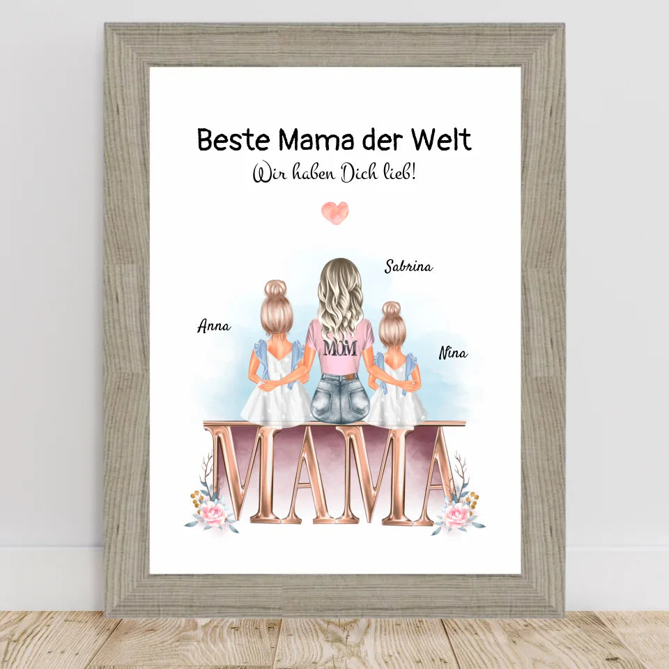 Poster mit Rahmen Beige 2