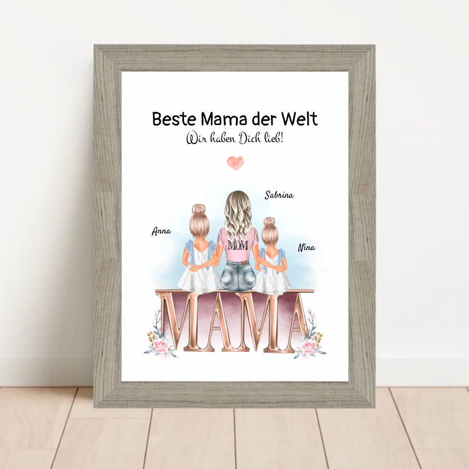 Poster mit Rahmen Beige 1
