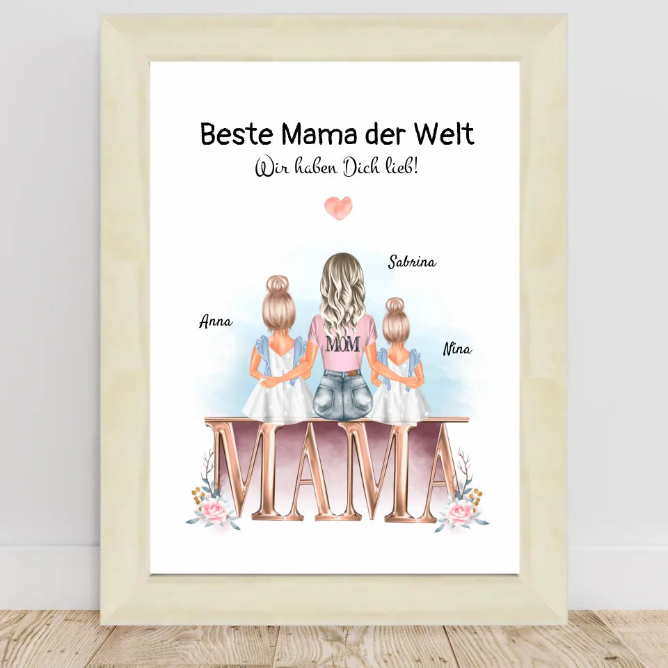 Poster mit Rahmen Hellholz 1