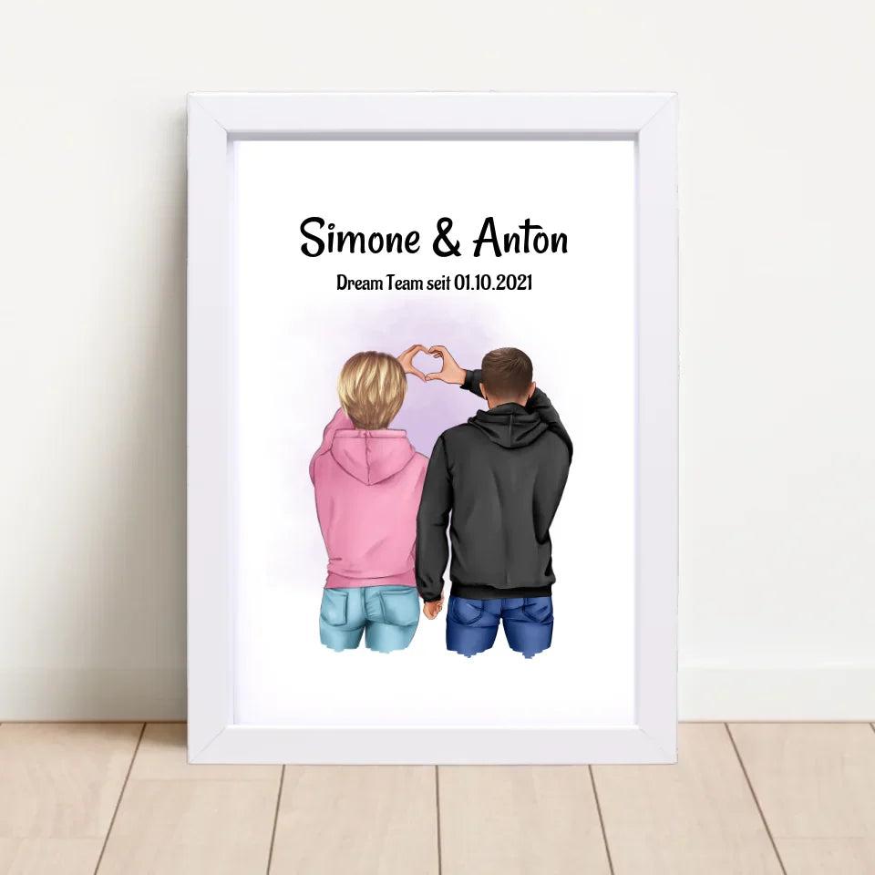 Poster mit Rahmen Weiß