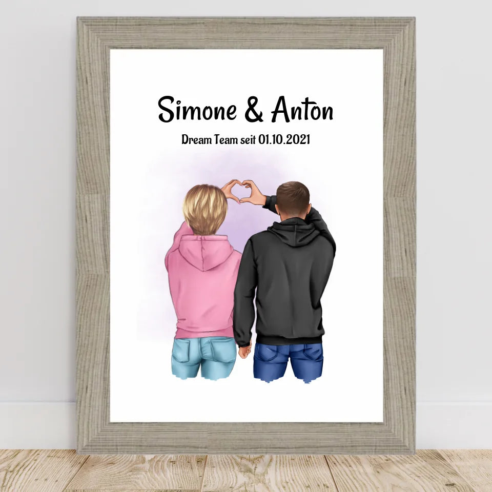Poster mit Rahmen Beige 2