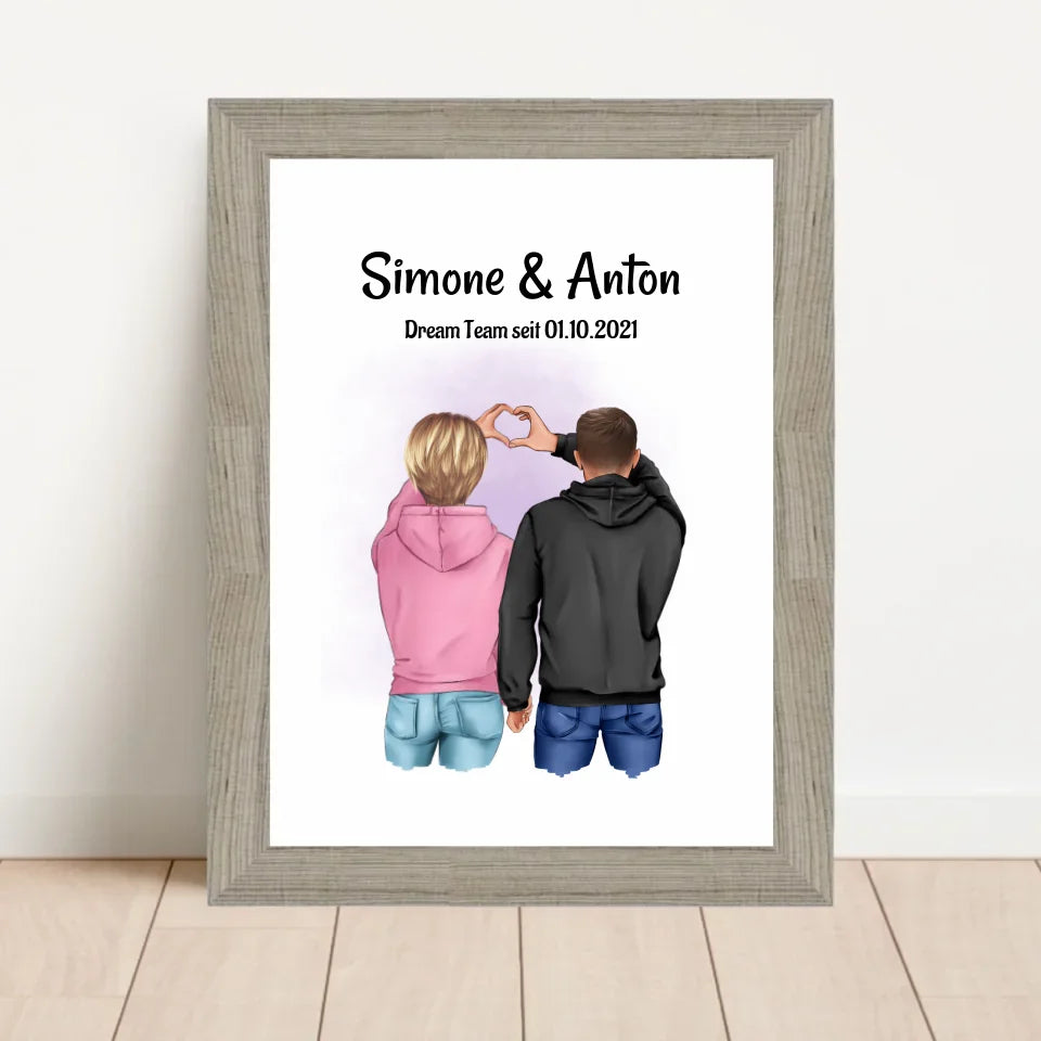 Poster mit Rahmen Beige 1