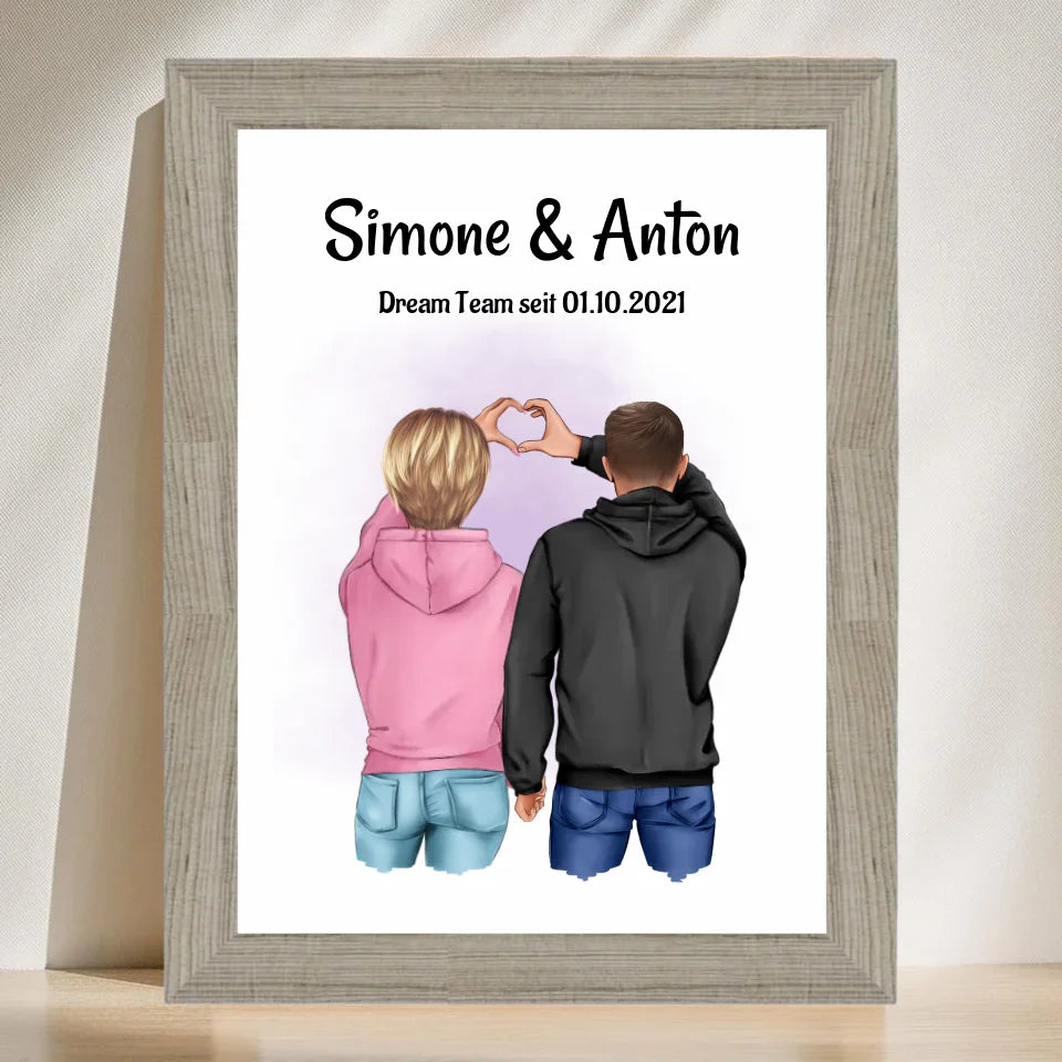 Poster mit Rahmen Beige 3