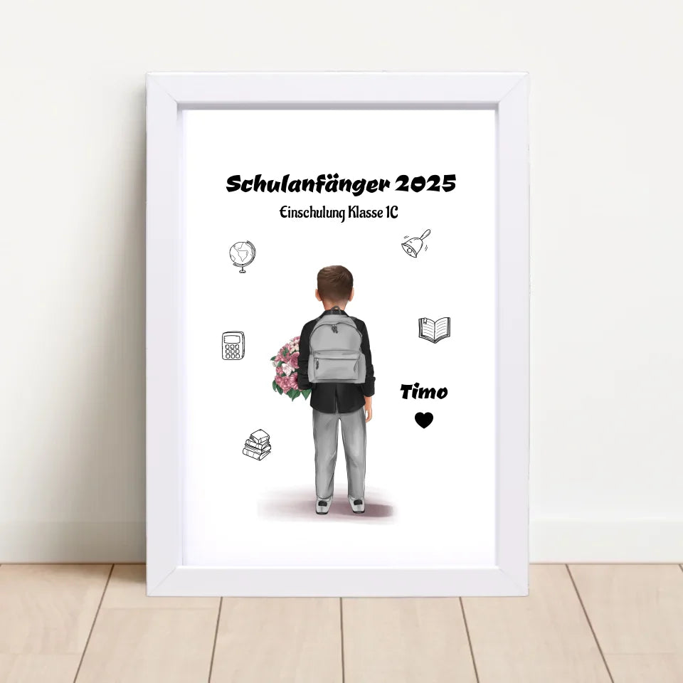 Poster mit Rahmen Weiß