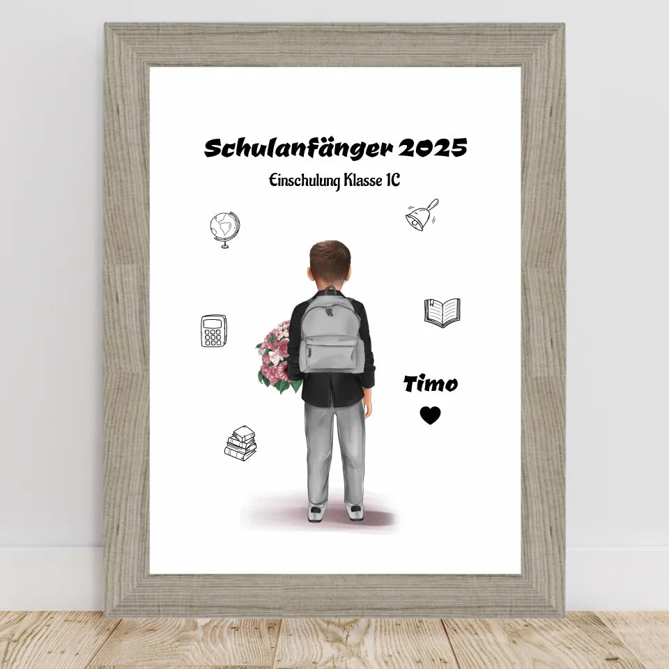 Poster mit Rahmen Beige 2