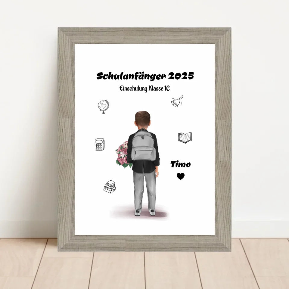 Poster mit Rahmen Beige 1