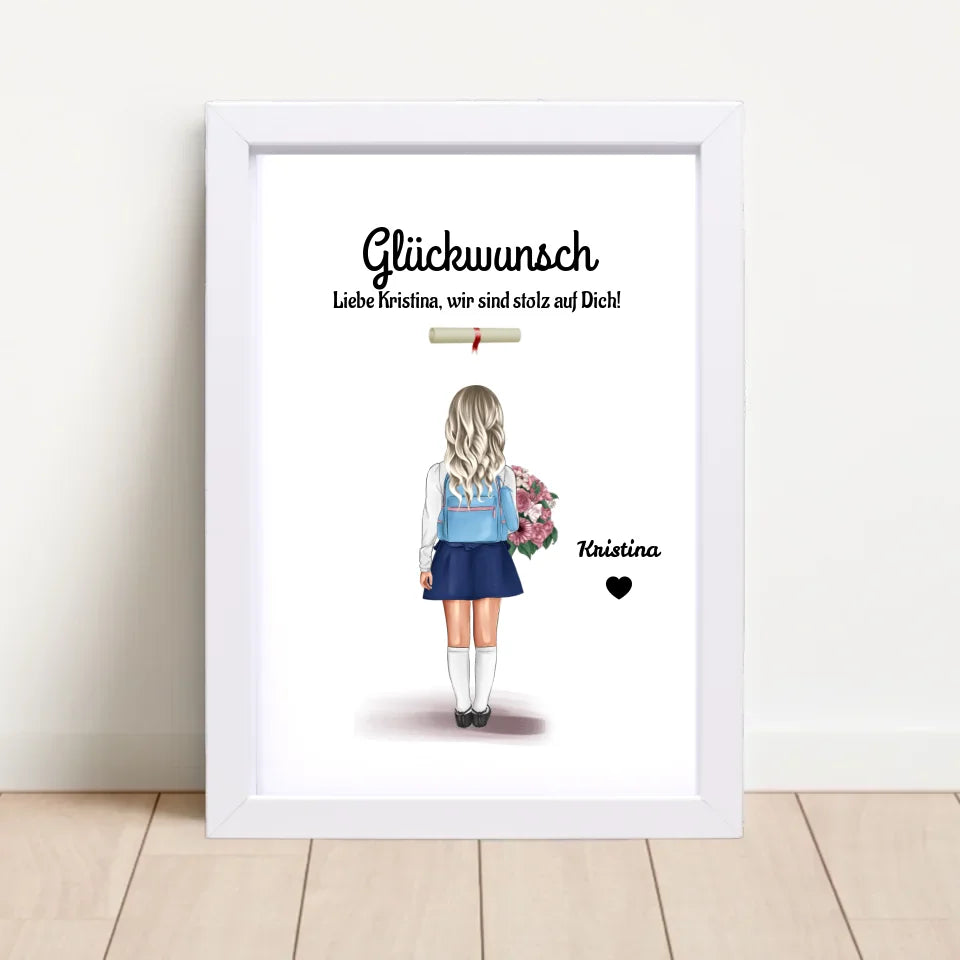 Poster mit Rahmen Weiß