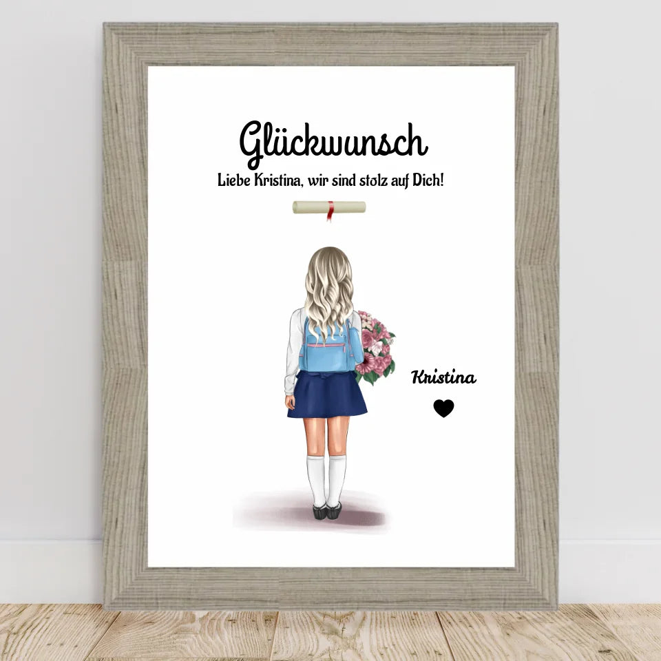 Poster mit Rahmen Beige 2