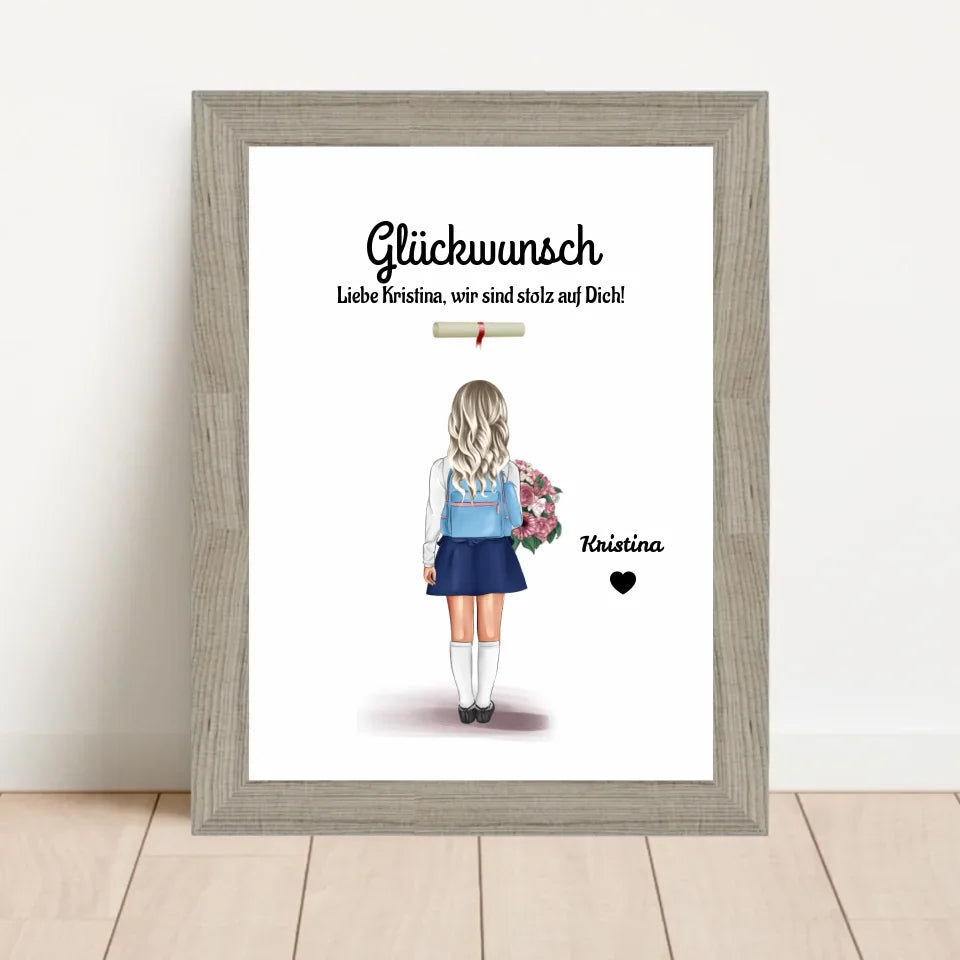 Poster mit Rahmen Beige 1