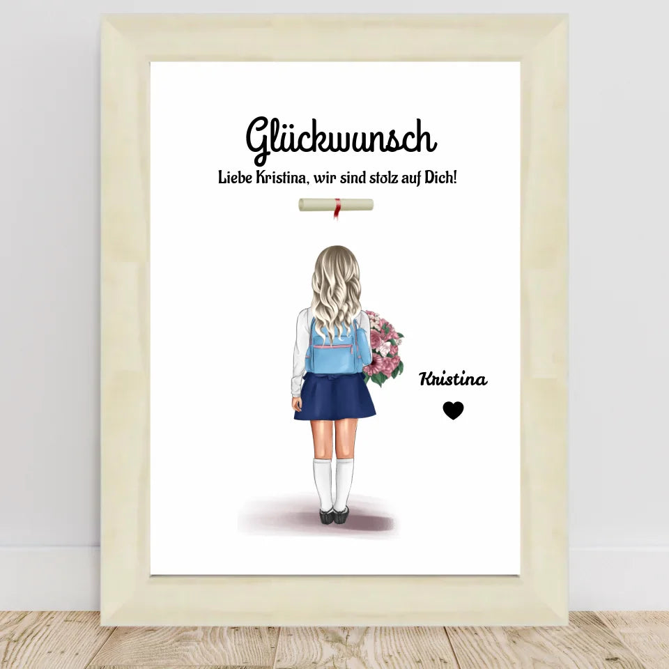 Poster mit Rahmen Hellholz 1