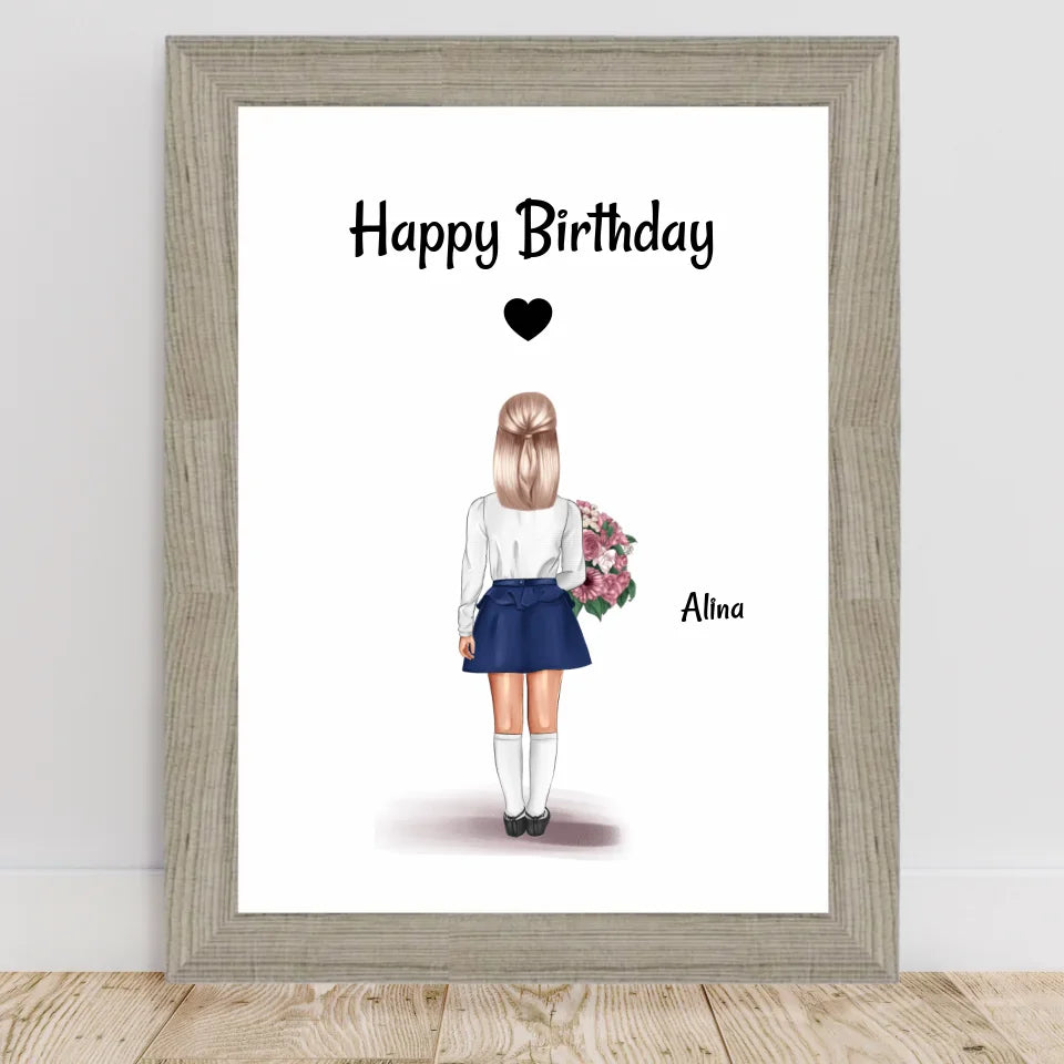 Poster mit Rahmen Beige 2
