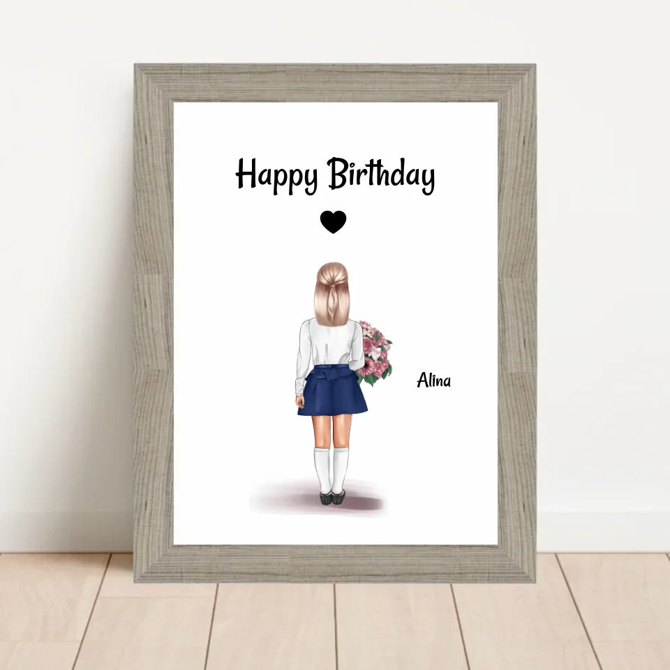 Poster mit Rahmen Beige 1
