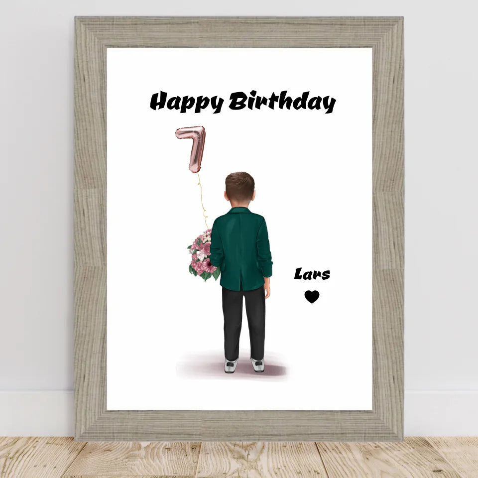 Poster mit Rahmen Beige 2