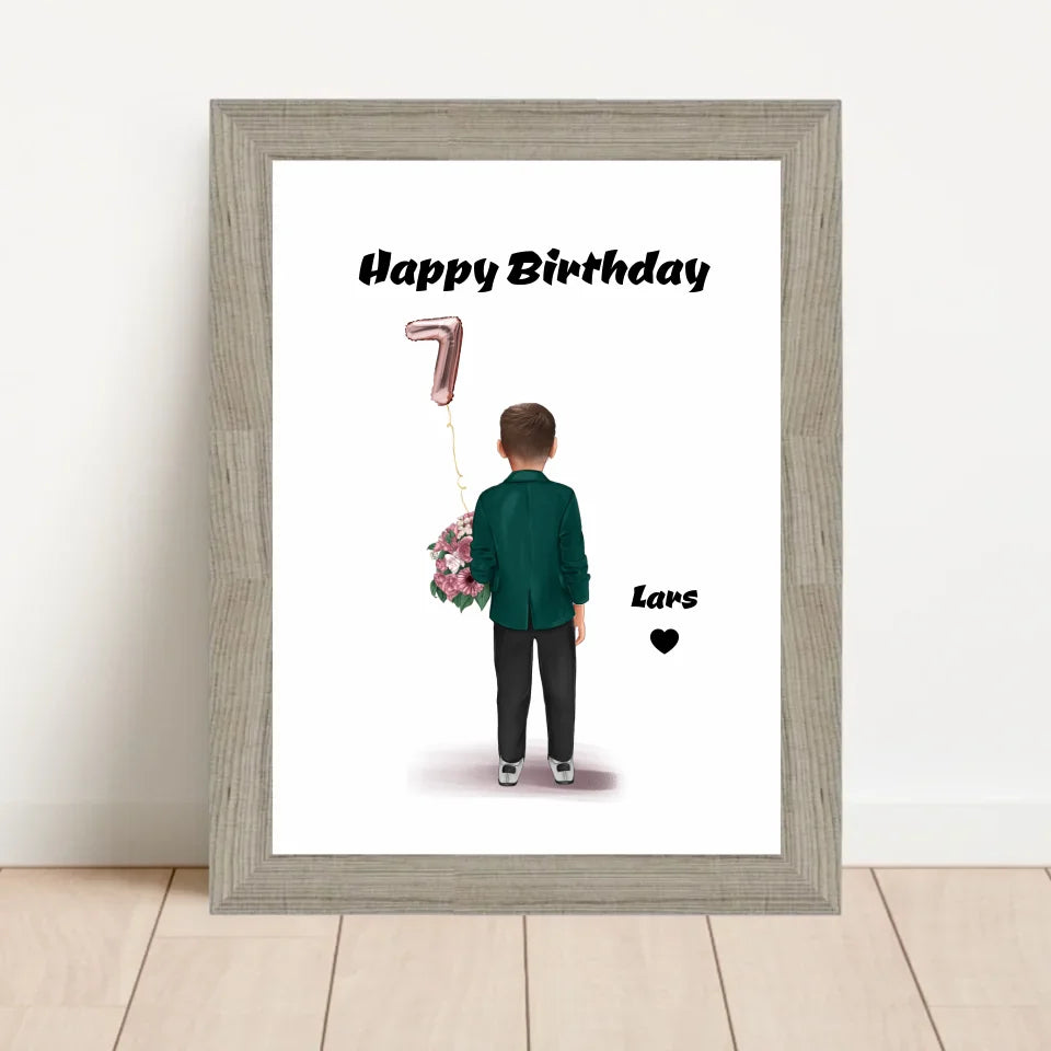 Poster mit Rahmen Beige 1