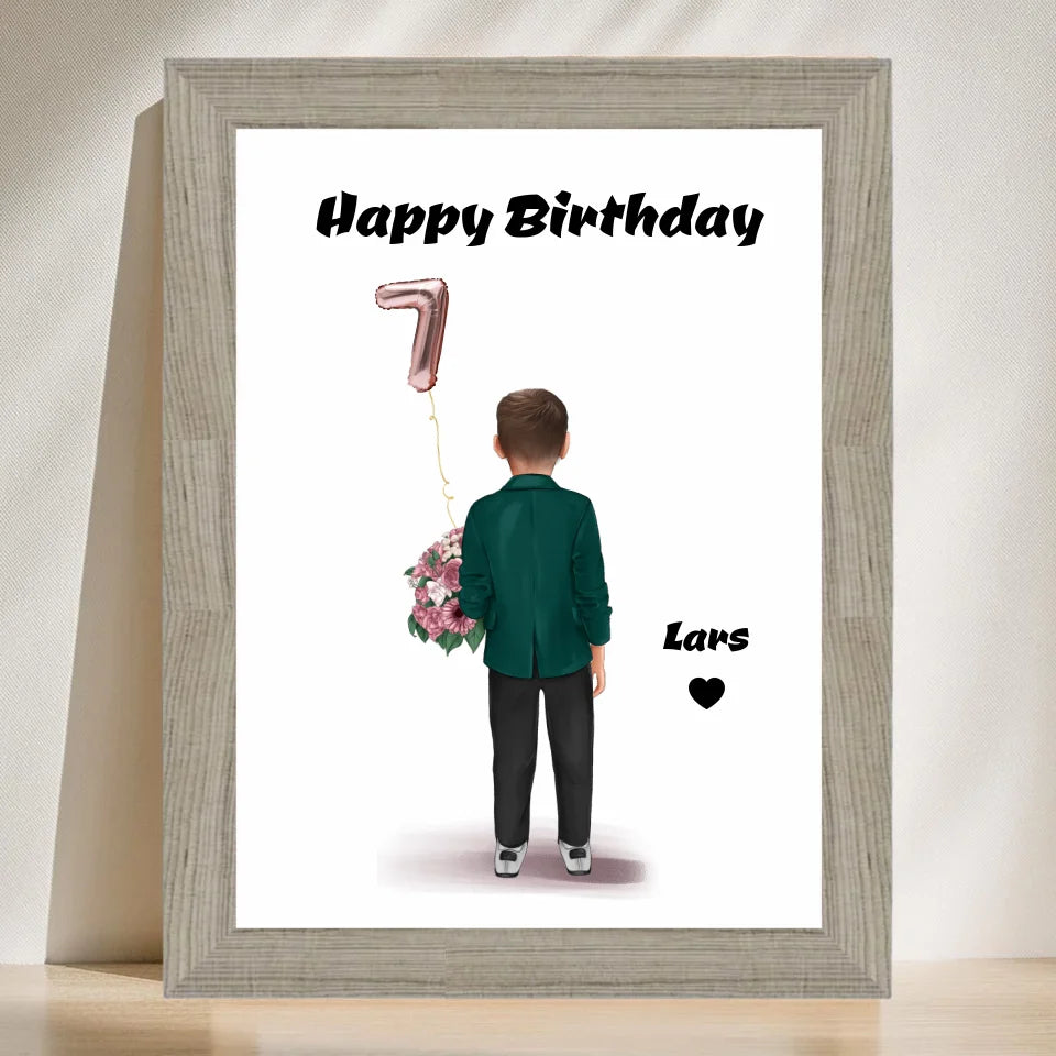 Poster mit Rahmen Beige 3