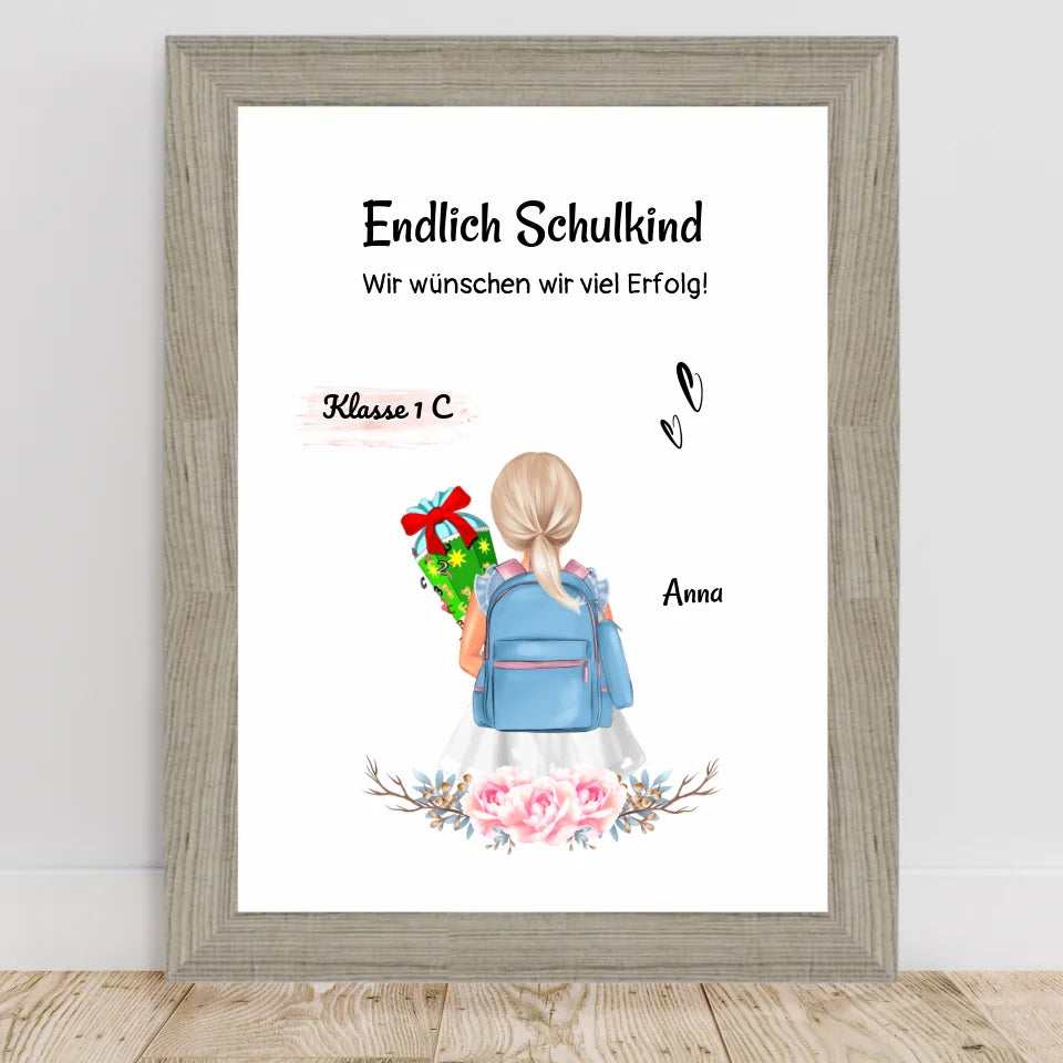 Poster mit Rahmen Beige 2