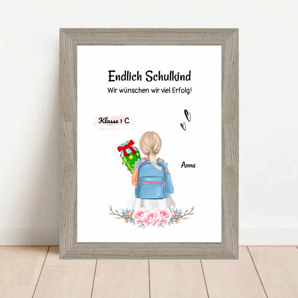 Poster mit Rahmen Beige 1