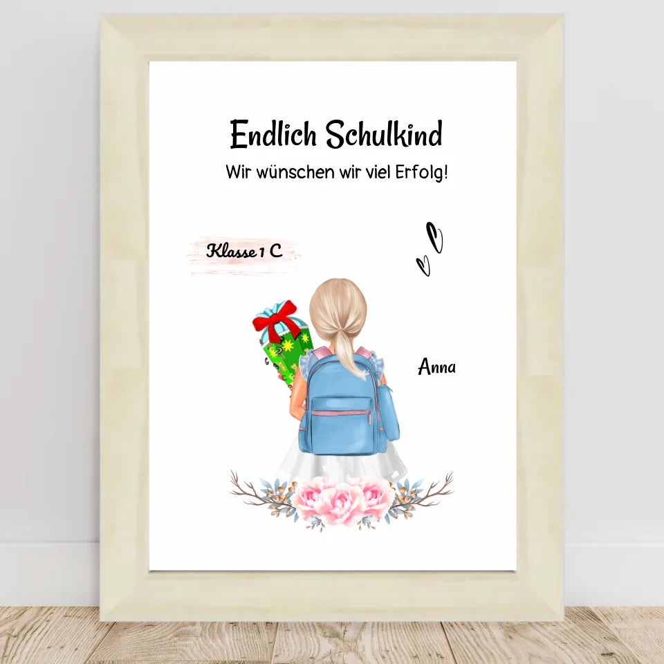 Poster mit Rahmen Hellholz 1