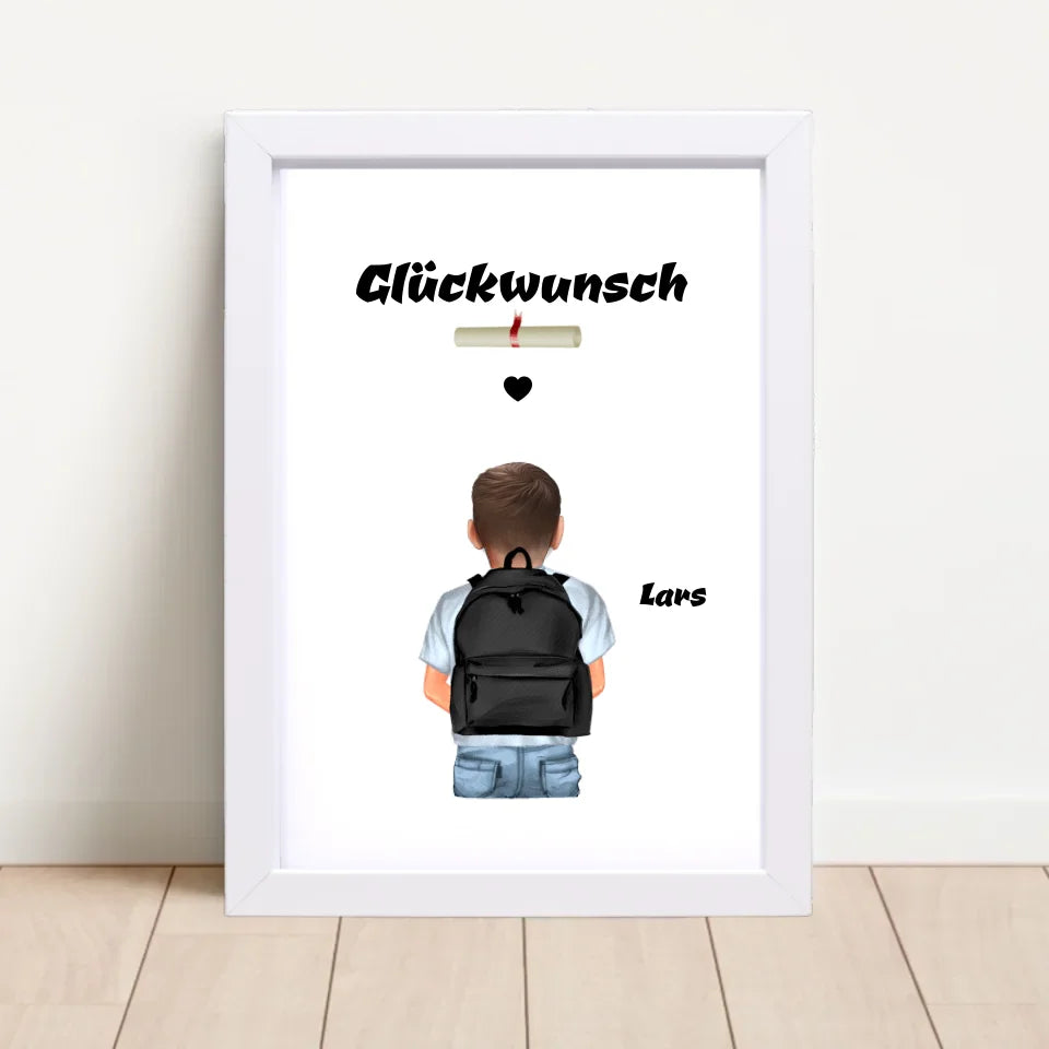 Poster mit Rahmen Weiß