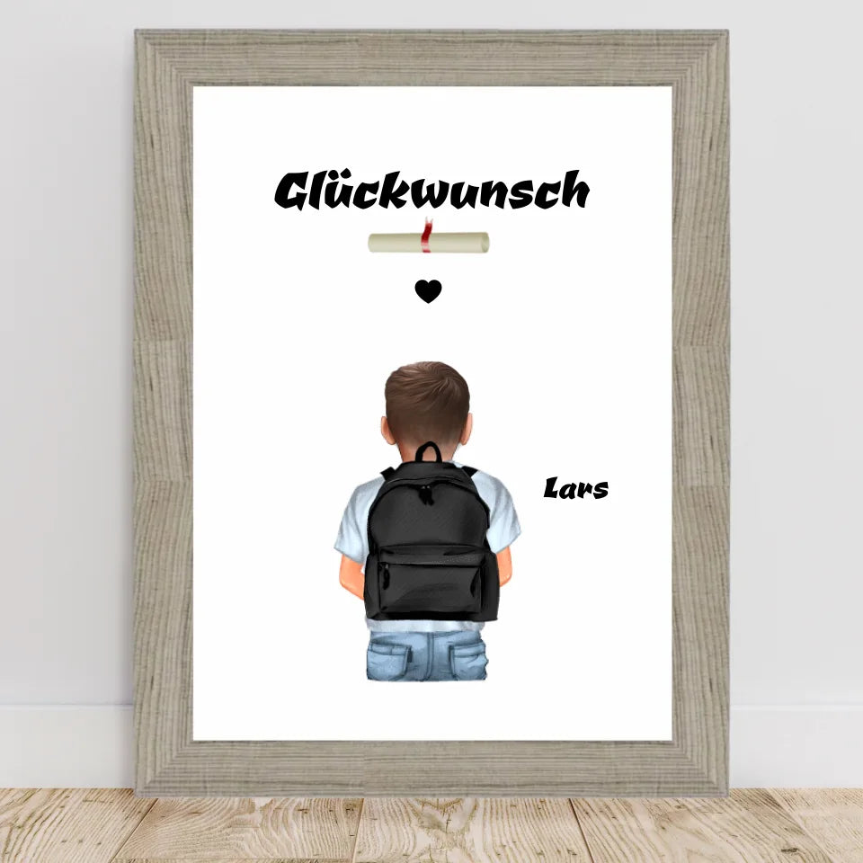 Poster mit Rahmen Beige 2