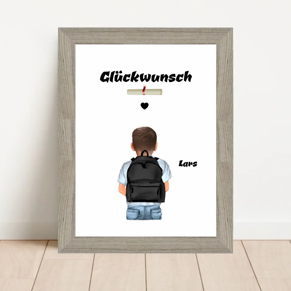 Poster mit Rahmen Beige 1