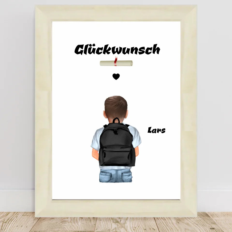 Poster mit Rahmen Hellholz 1