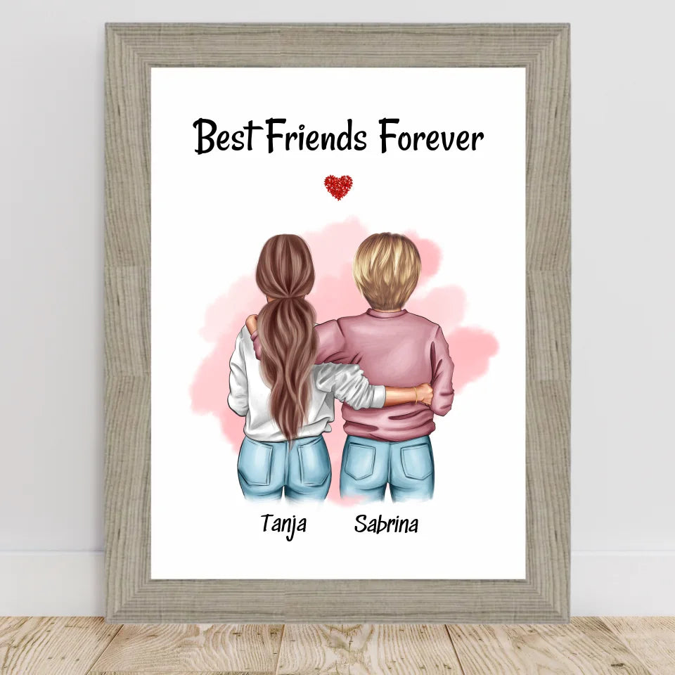 Poster mit Rahmen Beige 2