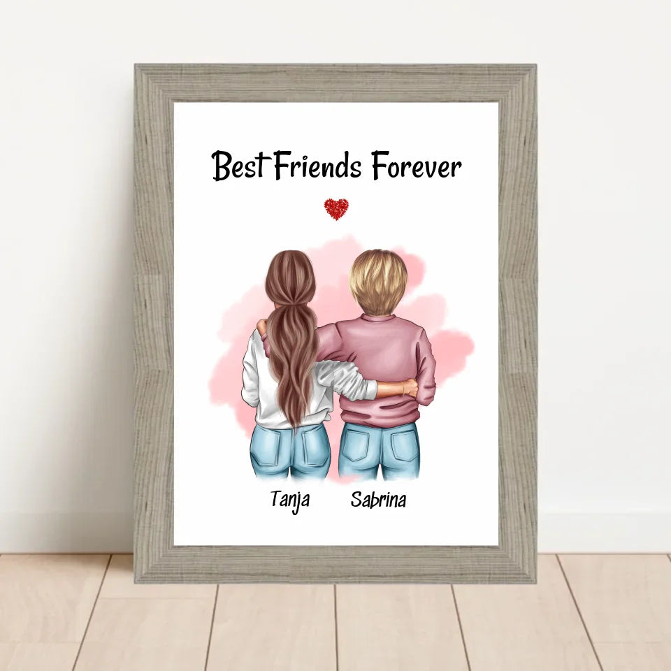 Poster mit Rahmen Beige 1