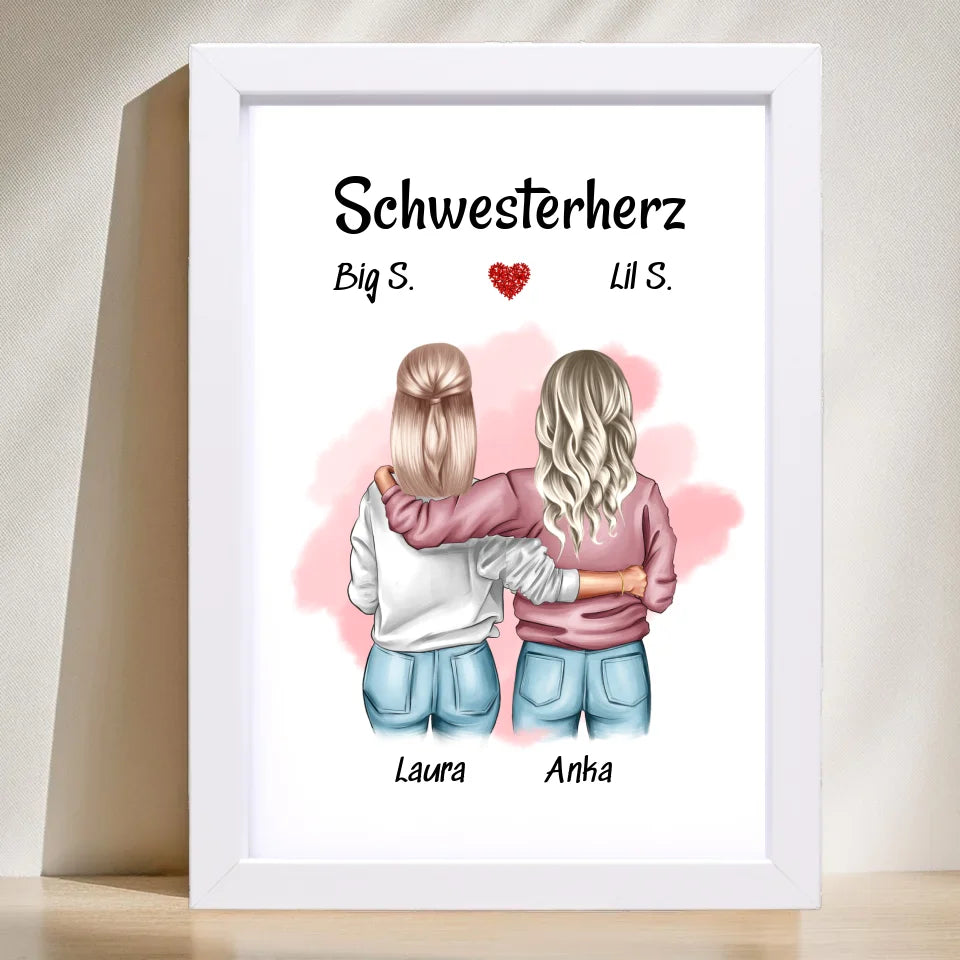 Poster mit Rahmen Weiß 1