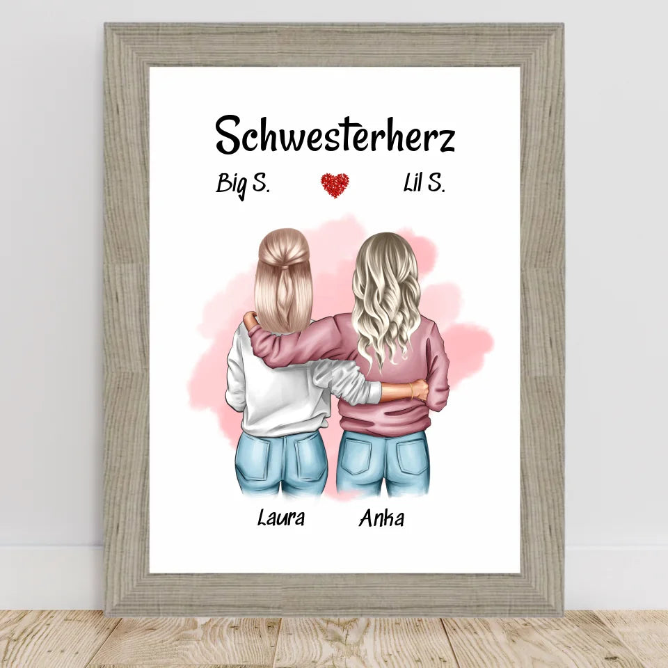 Poster mit Rahmen Beige 2