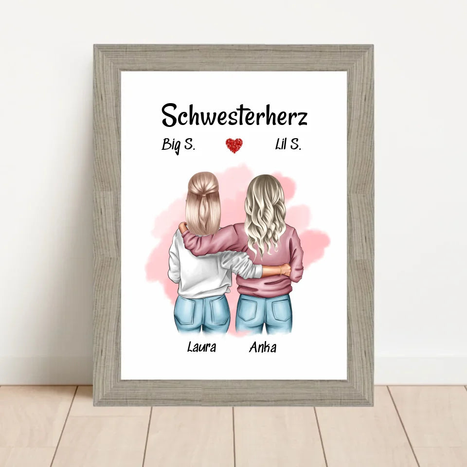 Poster mit Rahmen Beige 1
