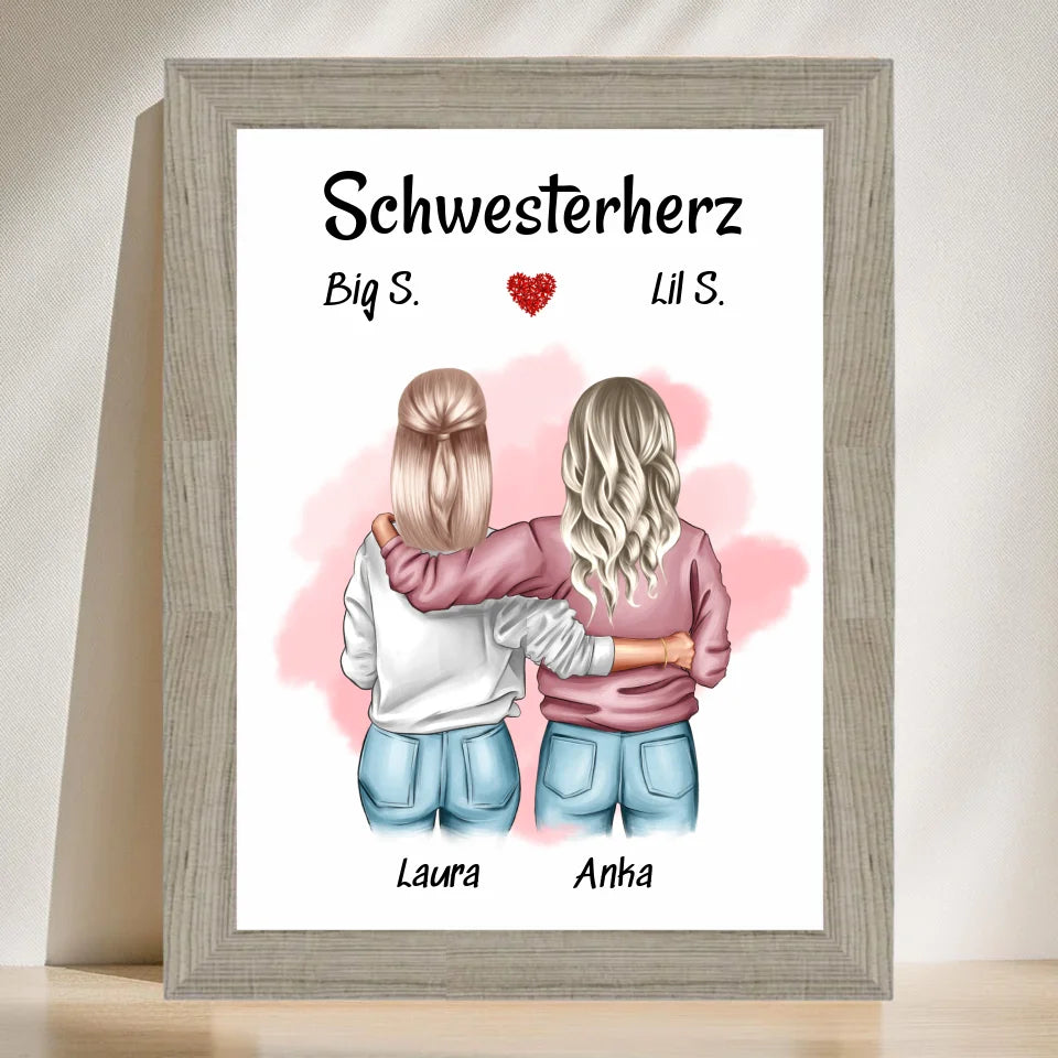Poster mit Rahmen Beige 3