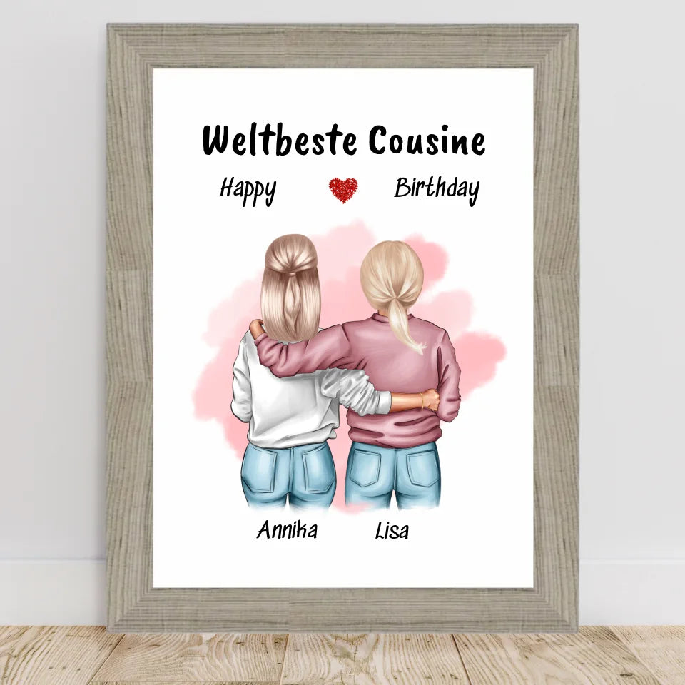 Poster mit Rahmen Beige 2
