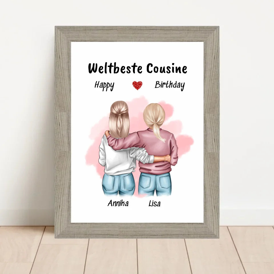 Poster mit Rahmen Beige 1