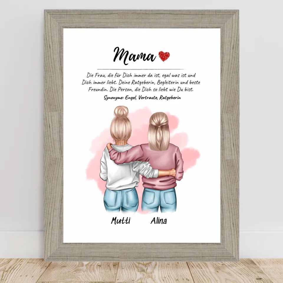 Poster mit Rahmen Beige 2